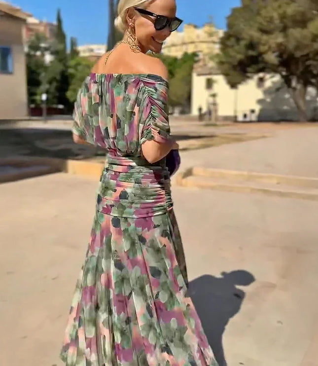 レディース オフショルダー ドレープ マキシワンピース 結婚式 お呼ばれ パーティー