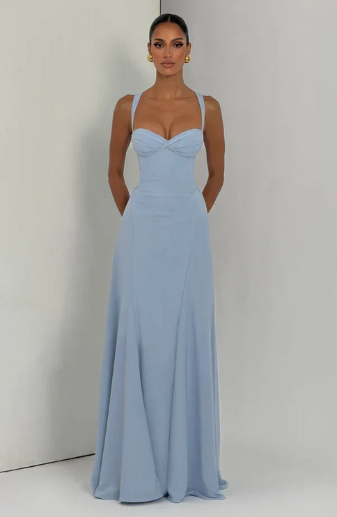 レディース ハートネック レースアップ マキシワンピース 結婚式 お呼ばれ